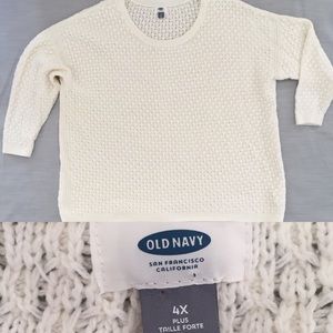 Old Navy Women’s sweater 4X ivory popcorn stitch